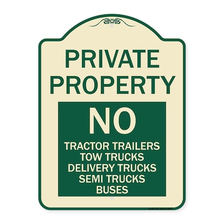 Signmission Private Property Private Property No Tractor Trailers Tow Trucks Delivery Trucks Semi, TG-1824-23247 A-DES-TG-1824-23247